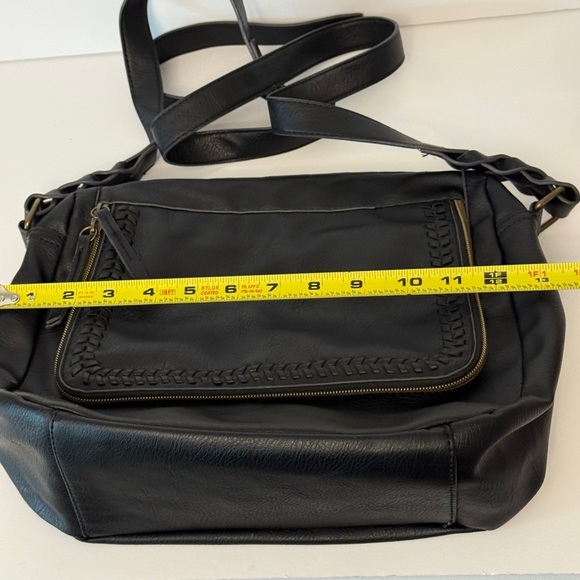 Black Faux Leather Crossbody Bag - Picture 12 of 12